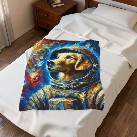 Golden Retriever Blanket Space Pup Dog Lover Gift velveteen plush blanket