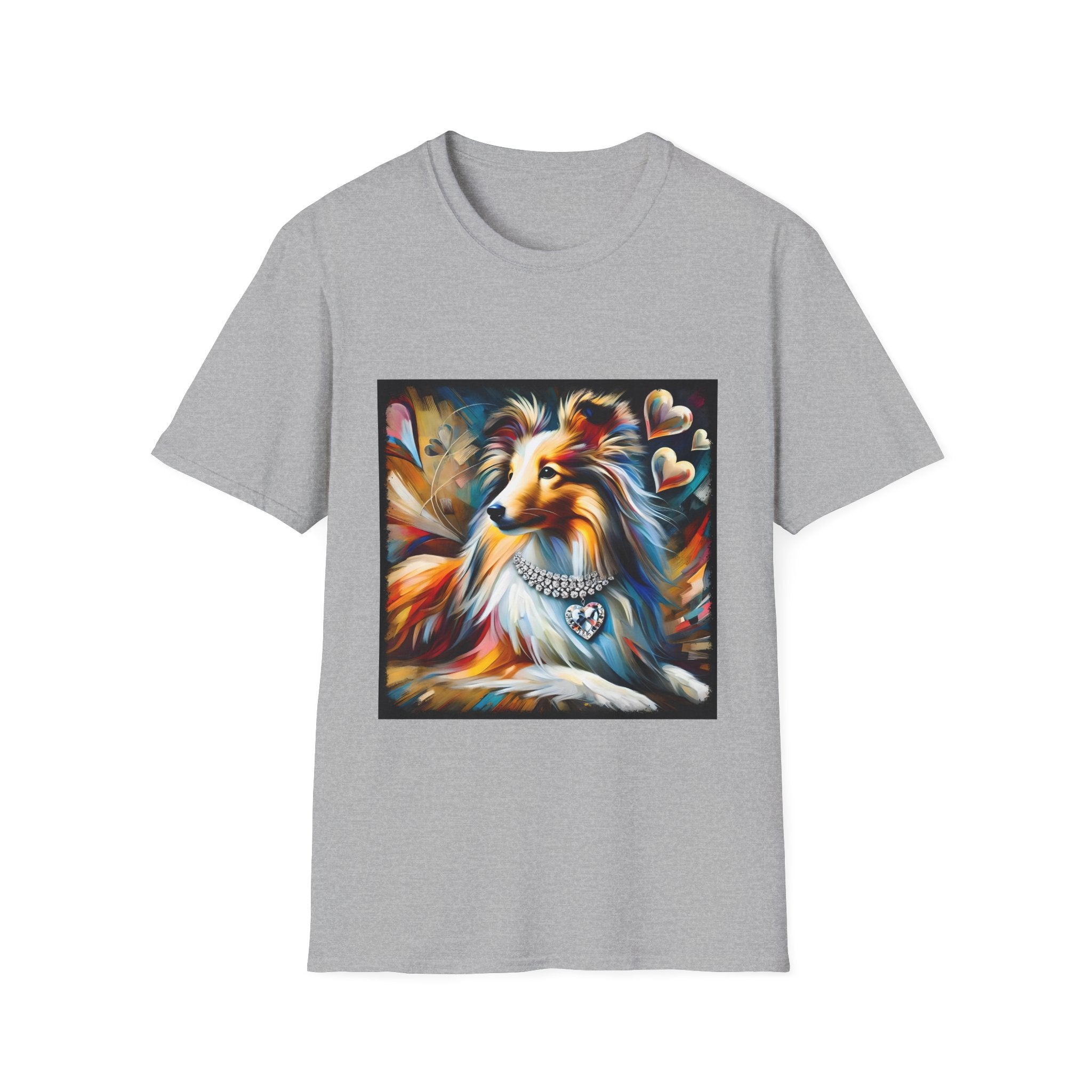Shetland Sheepdog Diamond Heart Swirl | Unisex Dog T-Shirt