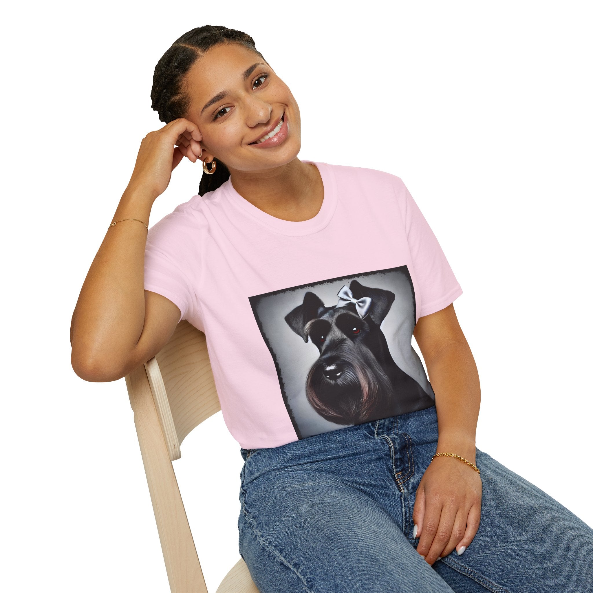 Schnauzer Bow Baddie | Unisex Dog T-Shirt