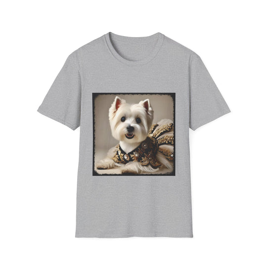 West Highland White Terrier Glitzy Gal design dog lover unisex t-shirt in sport grey
