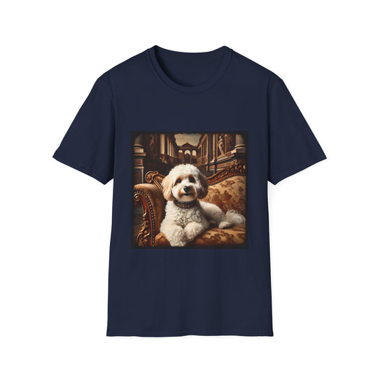 Cavapoo Royalty design dog lover unisex t-shirt in navy