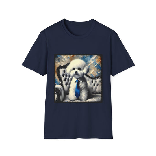 Bichon Frise Handsome Gentleman design dog lover unisex t-shirt in navy