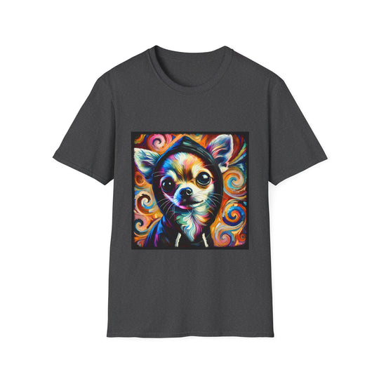 Chihuahua Relaxed Swirl design dog lover unisex t-shirt in dark heather