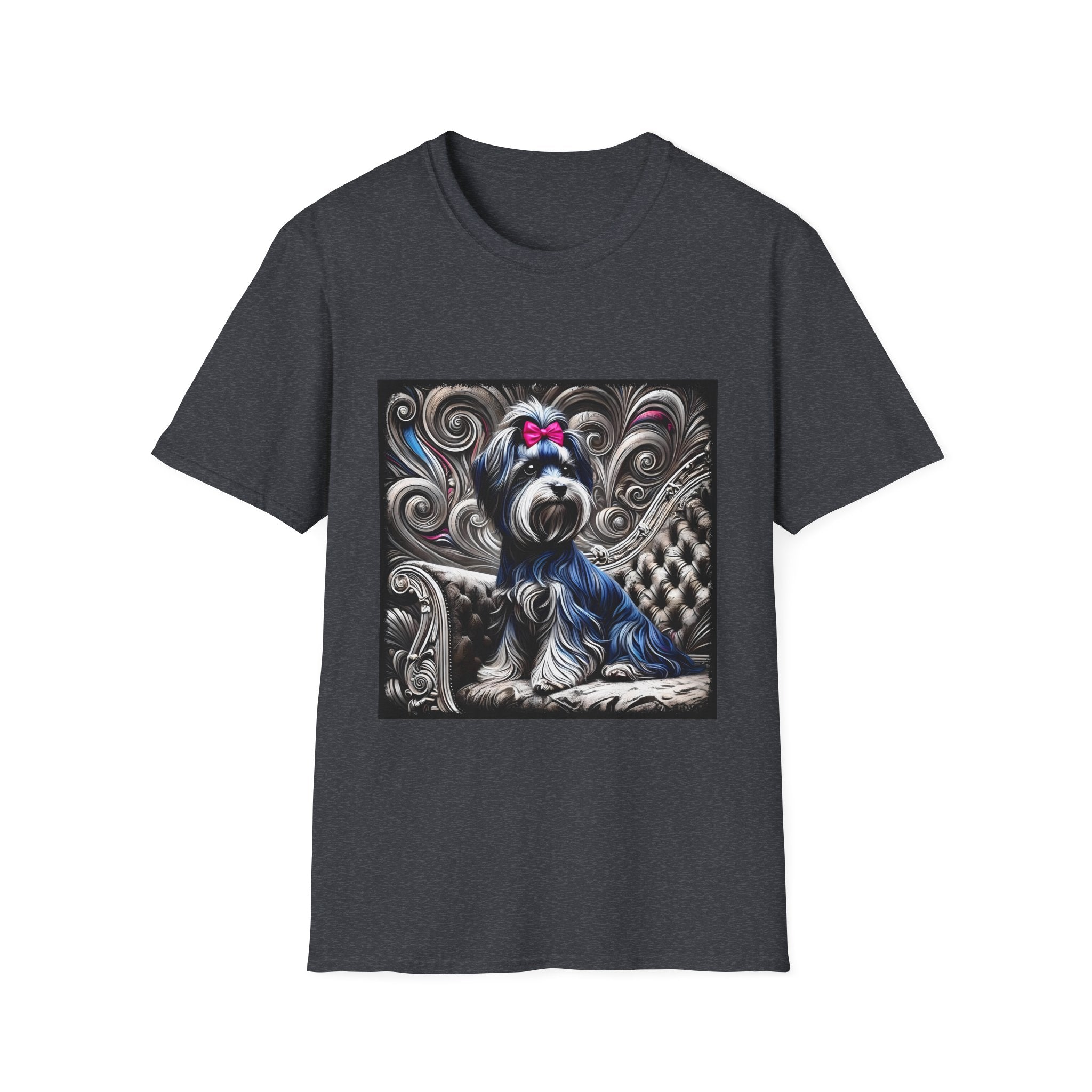 Havanese B&W Pink Bow |  Unisex Dog T-Shirt