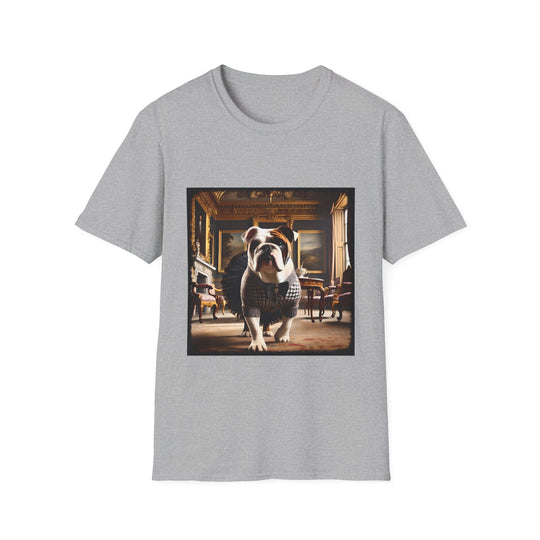 Bulldog Runway Rich design dog lover unisex t-shirt in sport grey