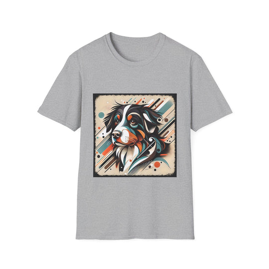 Bernese Mountain Dog Warm Geometric design dog lover unisex t-shirt in sport grey