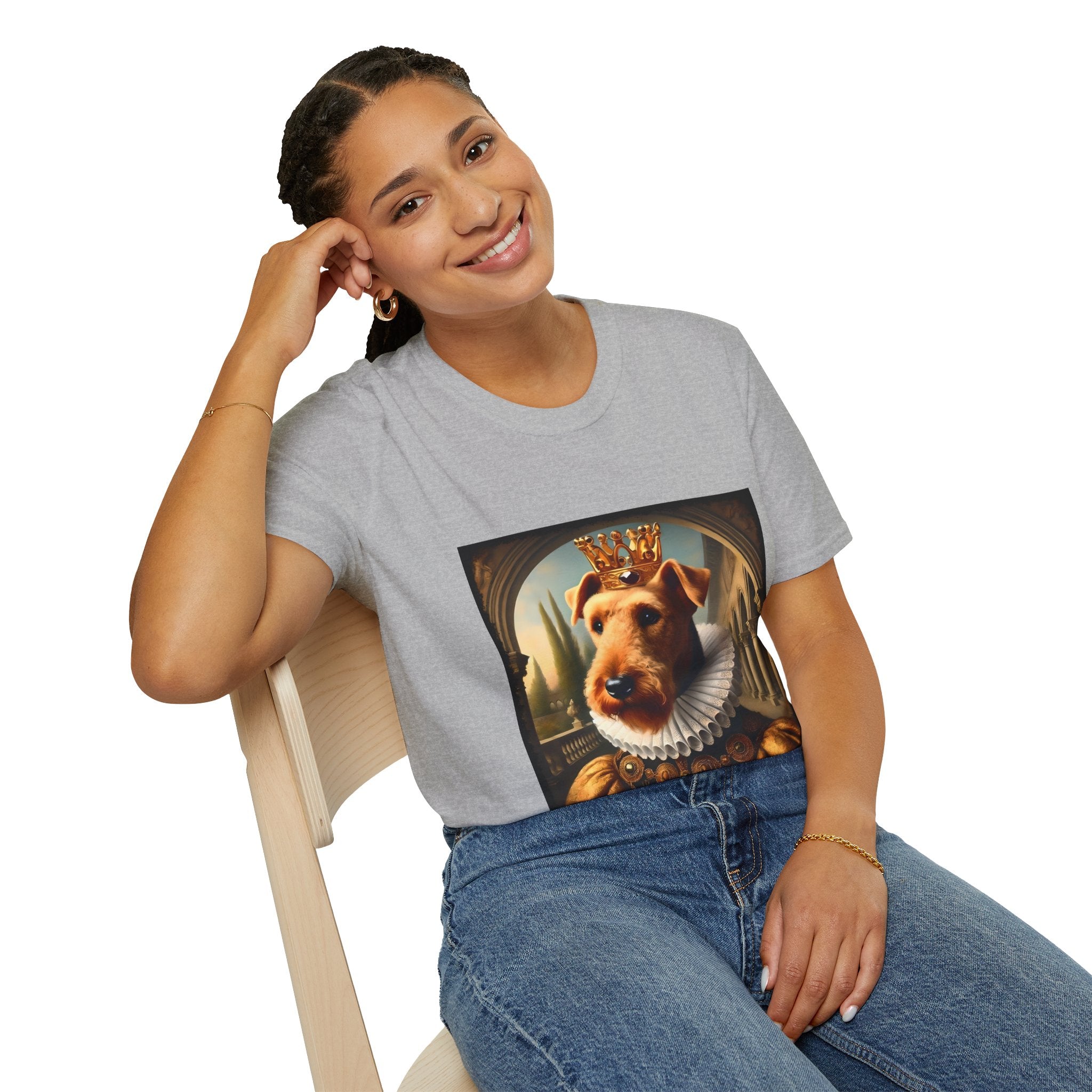 Airedale Terrier Crowned Gent design dog lover unisex t-shirt