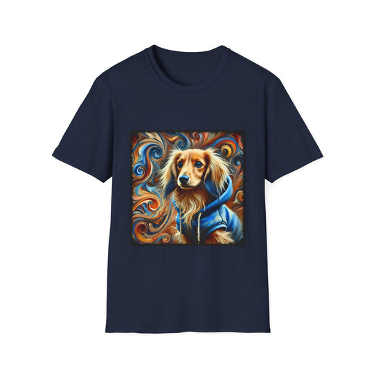 Dachshund Dapper Dawg design dog lover unisex t-shirt in navy
