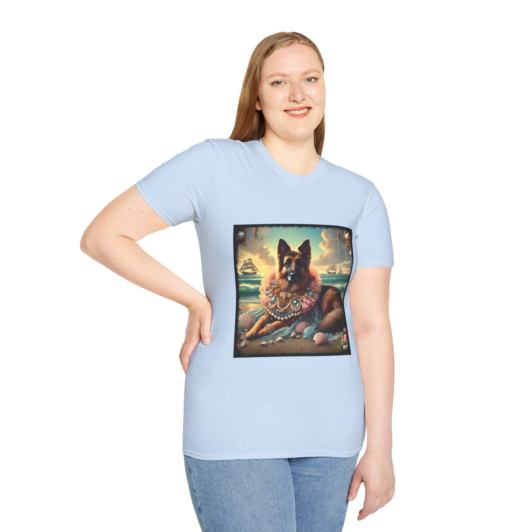 German Shepherd Seashell Siren | Unisex Dog T-Shirt