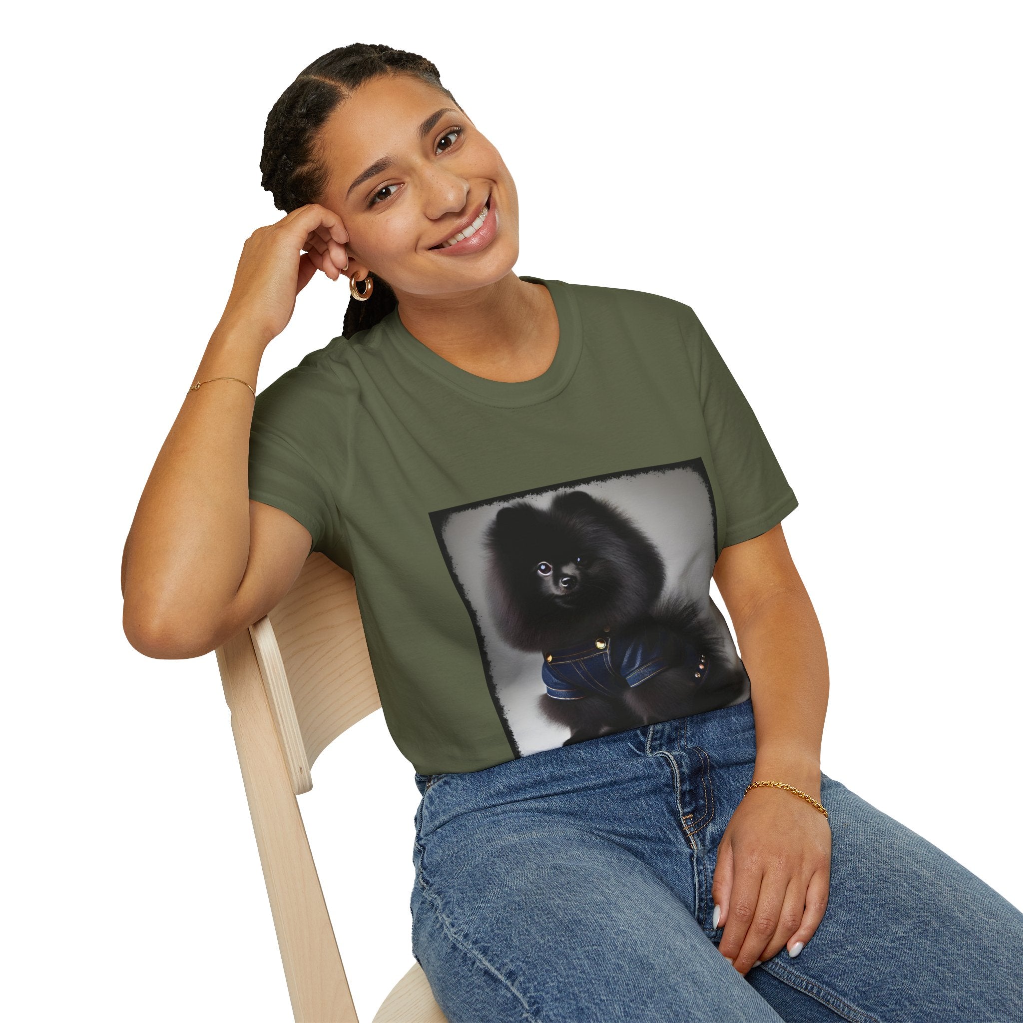 Pomeranian Denim Doll | Unisex Dog T-Shirt