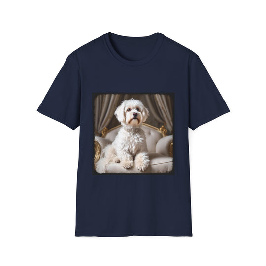Maltese Royal Princess design dog lover unisex t-shirt in navy