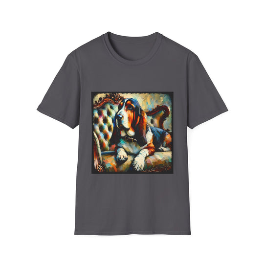 Basset Hound Elegant Classic design dog lover unisex t-shirt in charcoal
