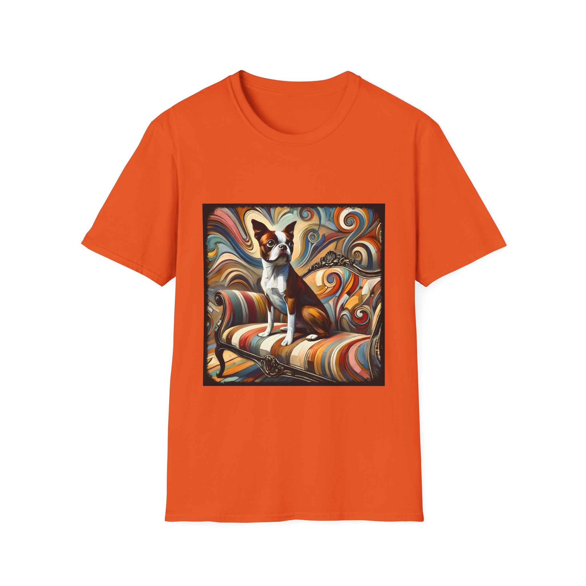Boston Terrier Warm Swirl | Unisex Dog T-Shirt