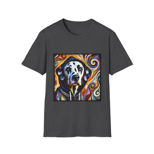Dalmatian Relaxed Swirl design dog lover unisex t-shirt in dark heather
