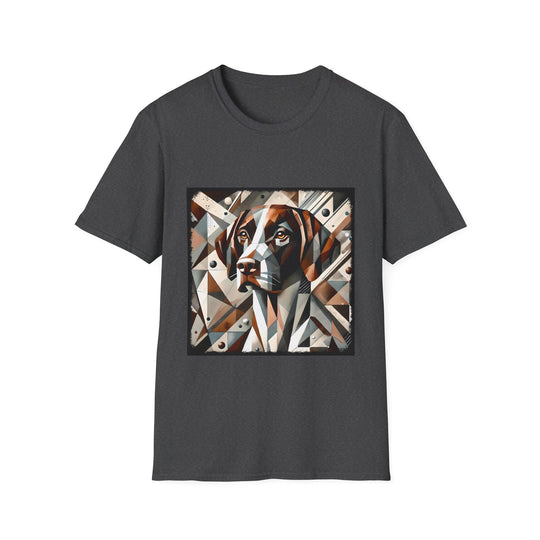 German Shorthaired Pointer Warm Geometric design dog lover unisex t-shirt in dark heather