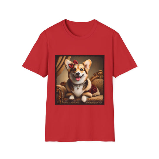 Pembroke Welsh Corgi Red Velvet Princess design dog lover unisex t-shirt in red