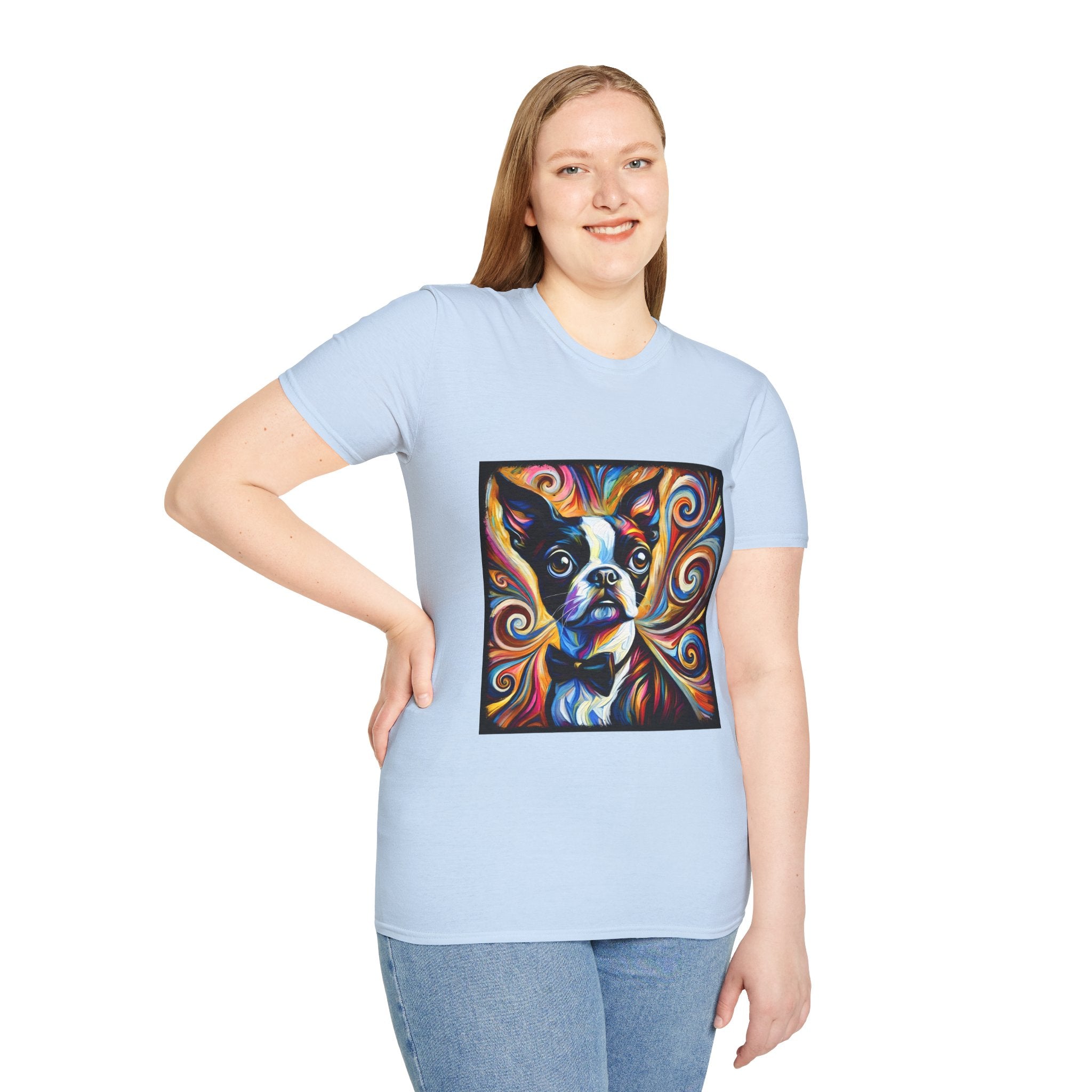 Boston Terrier Bowtie Swirl | Unisex Dog T-Shirt