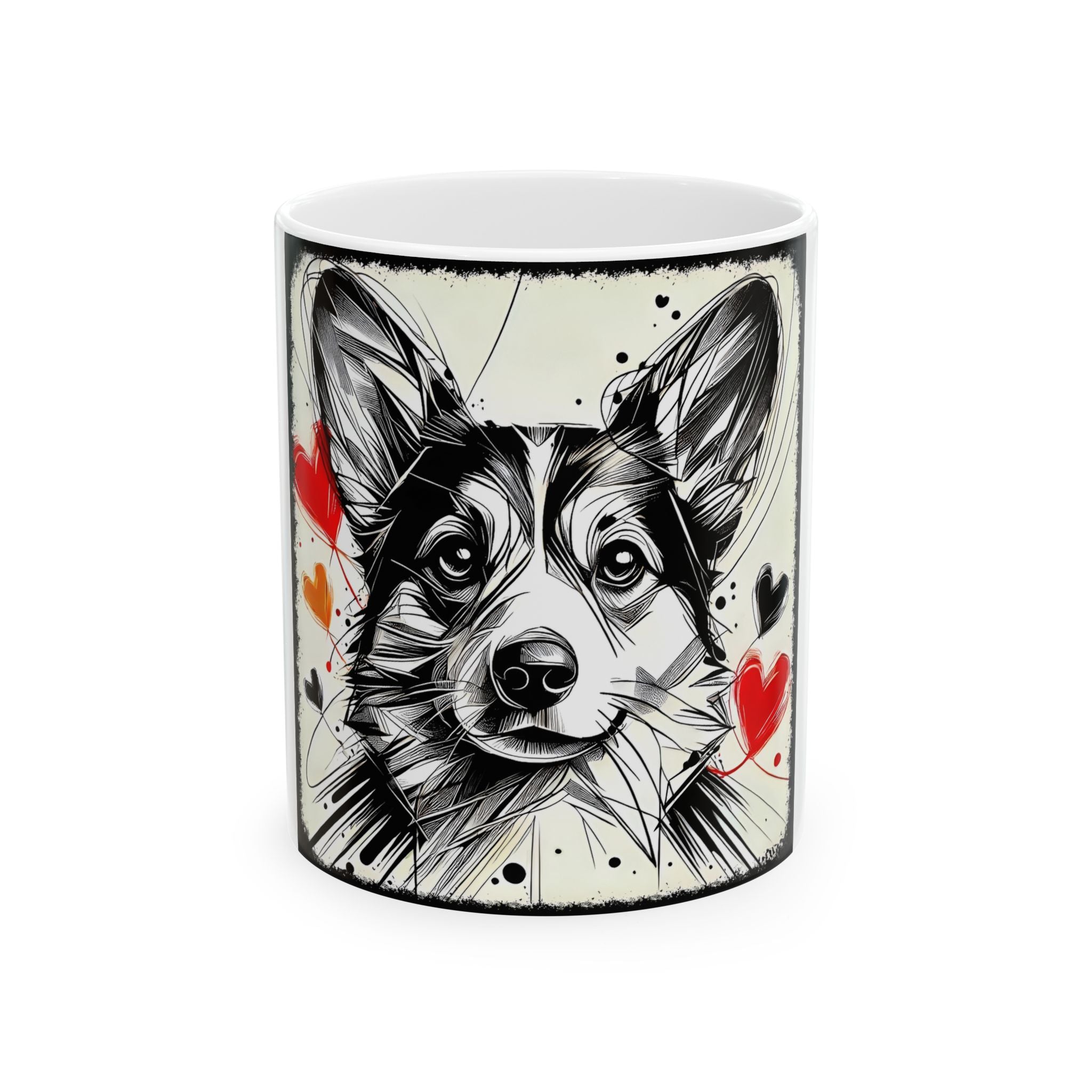 Pembroke Welsh Corgi Mug – Bold Heart Sketch Design