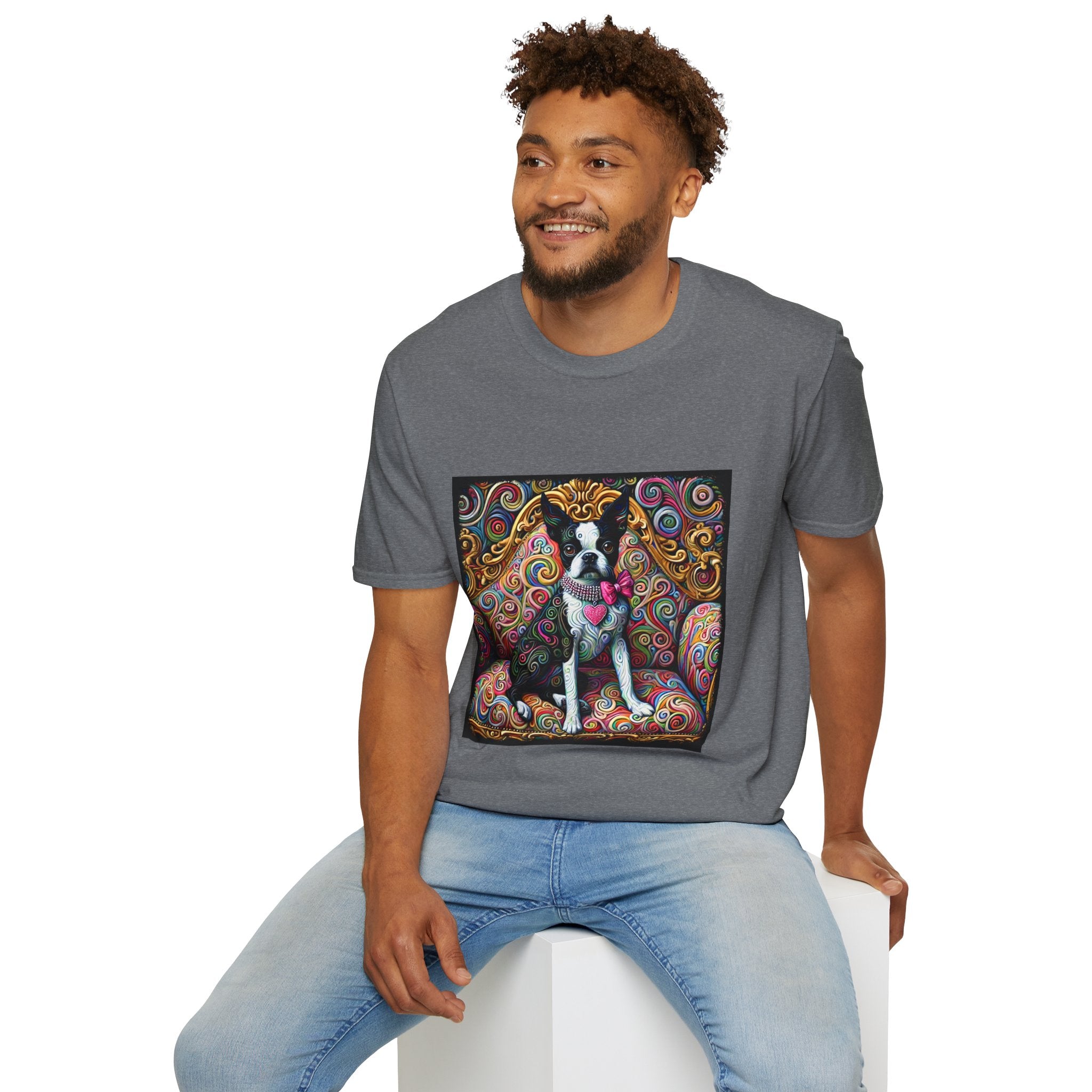 Boston Terrier Love Swirl | Unisex Dog T-Shirt