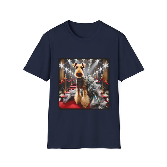 Airedale Terrier Glam Gal design dog lover unisex t-shirt in navy