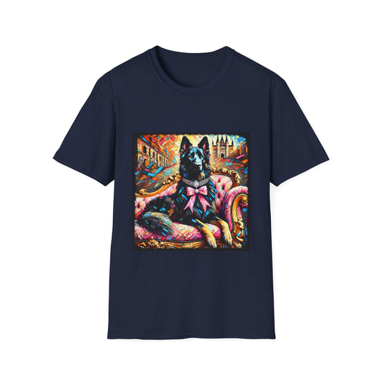 German Shepherd Diamond Princess Classic design dog lover unisex t-shirt in navy