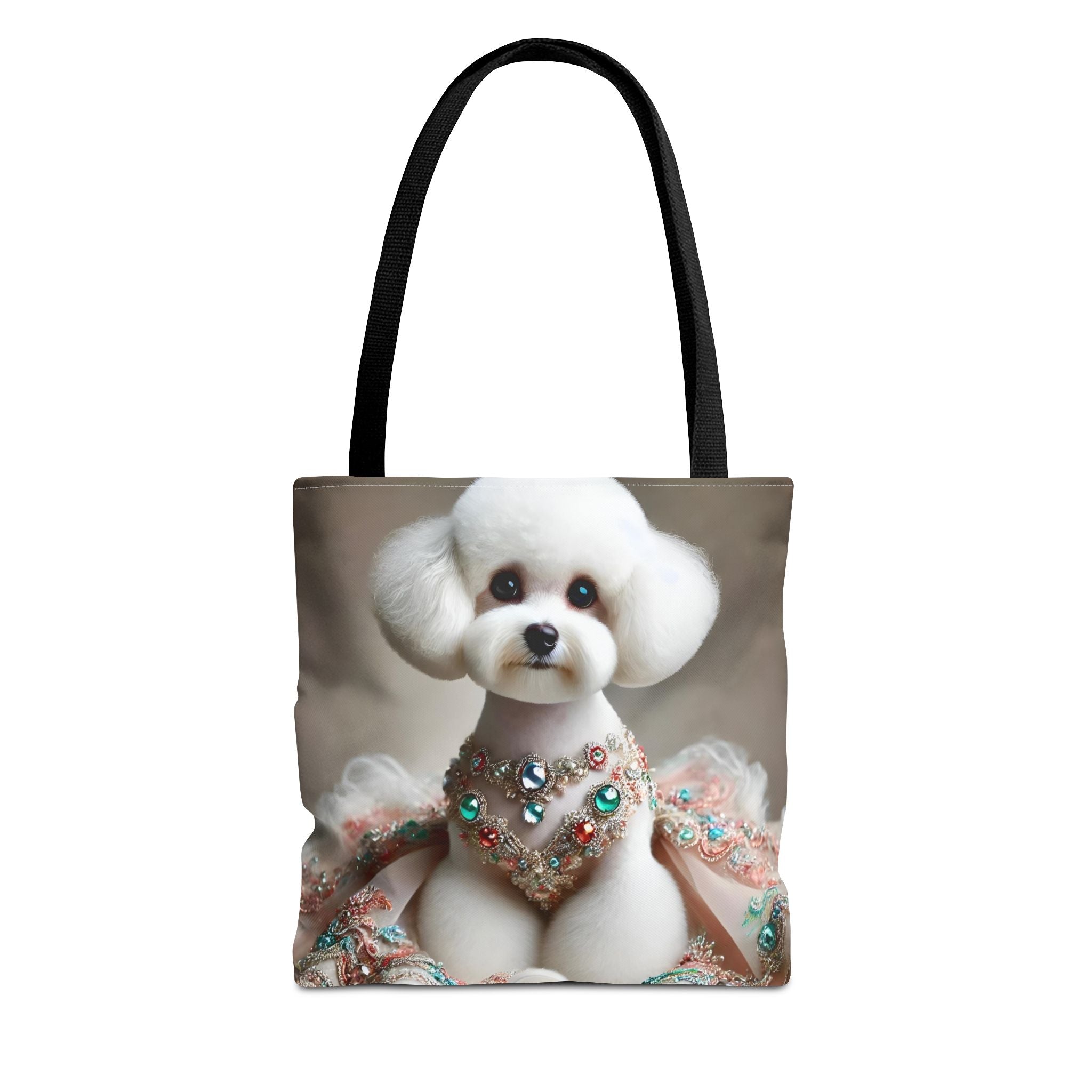 Bichon Frise Tote Bag Jeweled Beauty Dog Lover Gift tote bag in black