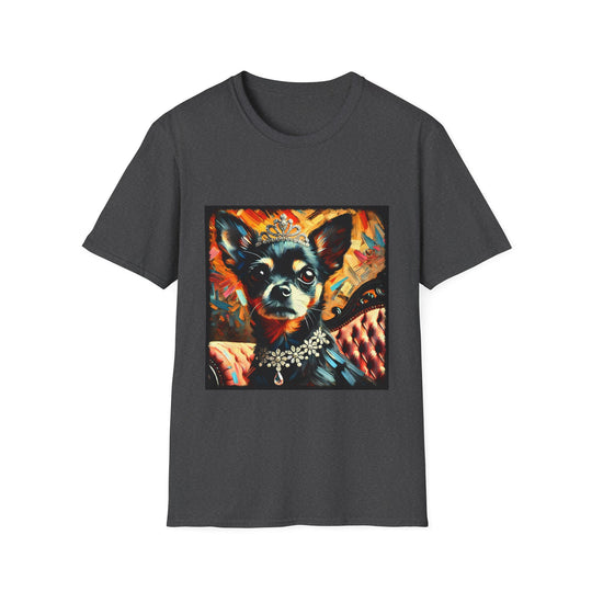 Chihuahua Poised Princess Classic design dog lover unisex t-shirt in dark heather