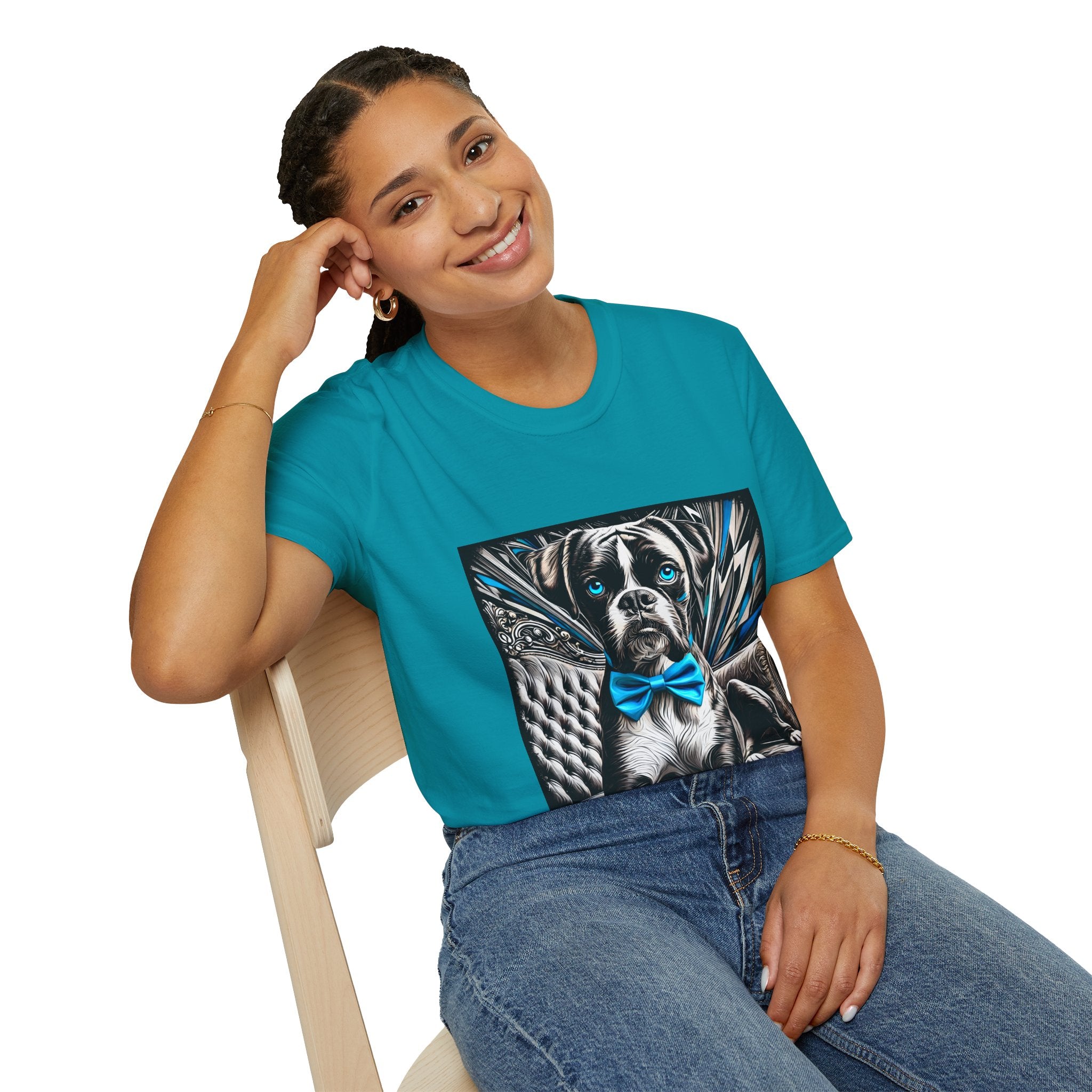 Boxer B&W Bold Blue Eyes | Unisex Dog T-Shirt