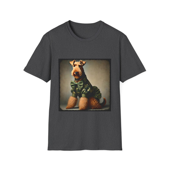 Airedale Terrier Tactical Diva design dog lover unisex t-shirt in dark heather