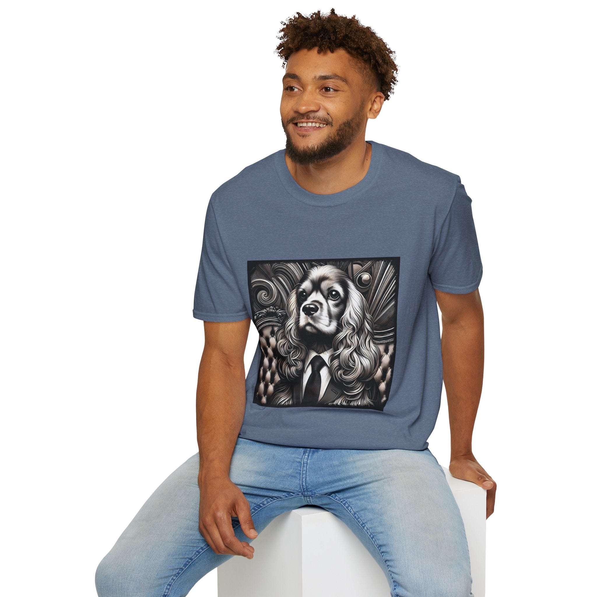 Cocker Spaniel B&W Gentleman | Unisex Dog T-Shirt