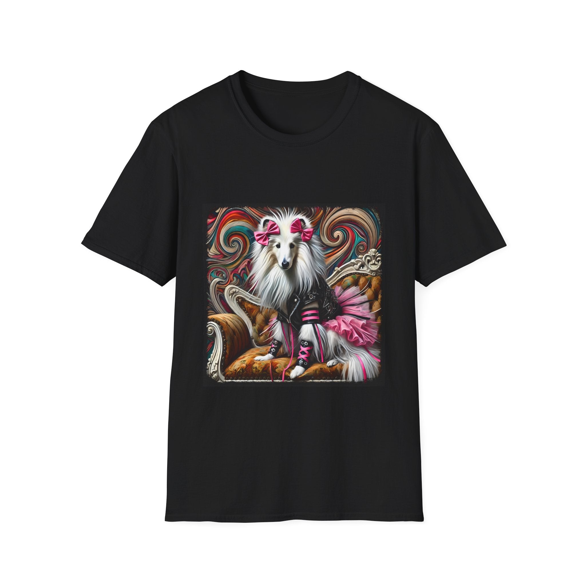 Collie Pink Rocker | Unisex Dog T-Shirt