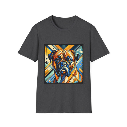 Bullmastiff Warm Geometric design dog lover unisex t-shirt in dark heather