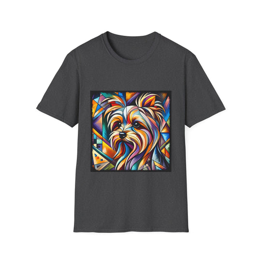 Yorkshire Terrier Bold Geometric design dog lover unisex t-shirt in dark heather