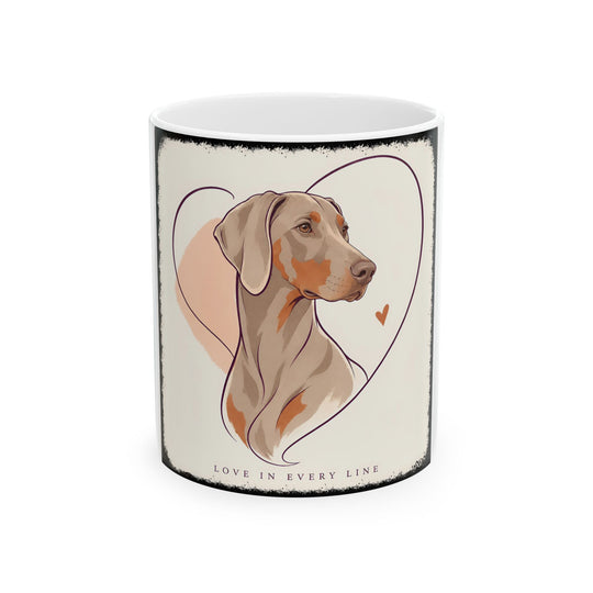 Fawn Doberman Pinscher Ceramic Mug | Love in Every Line Dog Lover Gift