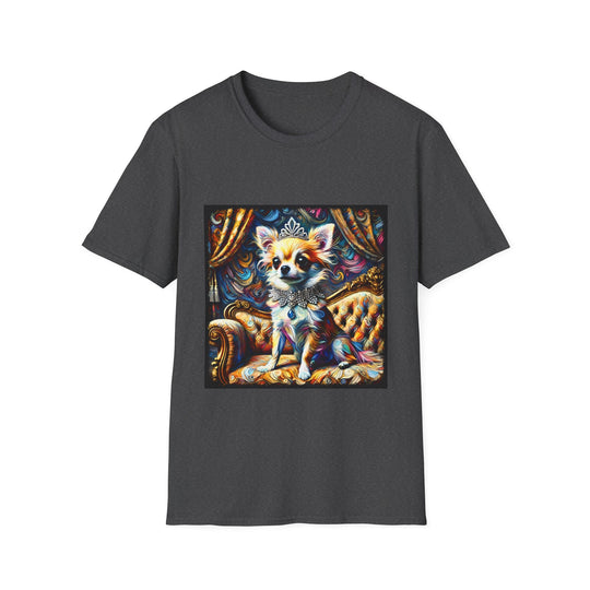 Chihuahua Diamond Diva Swirl design dog lover unisex t-shirt in dark heather