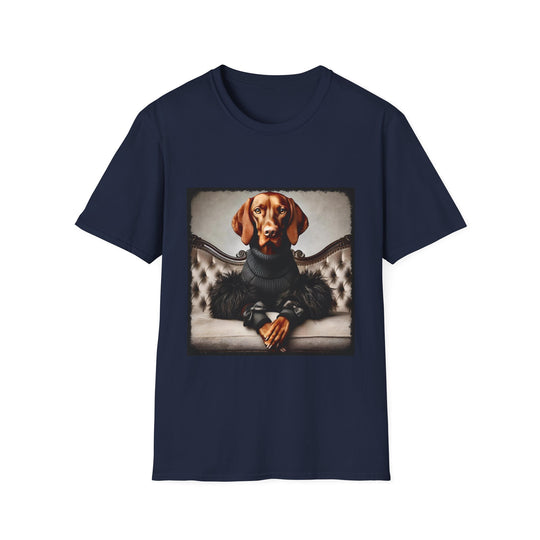 Vizsla Femme Fatale design dog lover unisex t-shirt in navy