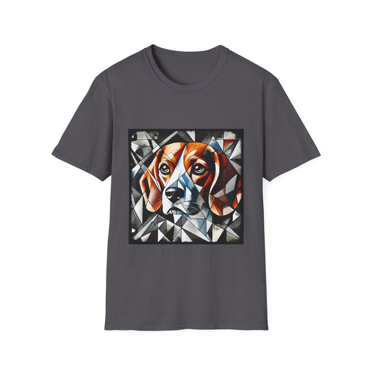 Beagle Bold Geometric design dog lover unisex t-shirt in charcoal