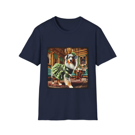 Australian Shepherd Gilded Gal design dog lover unisex t-shirt in navy