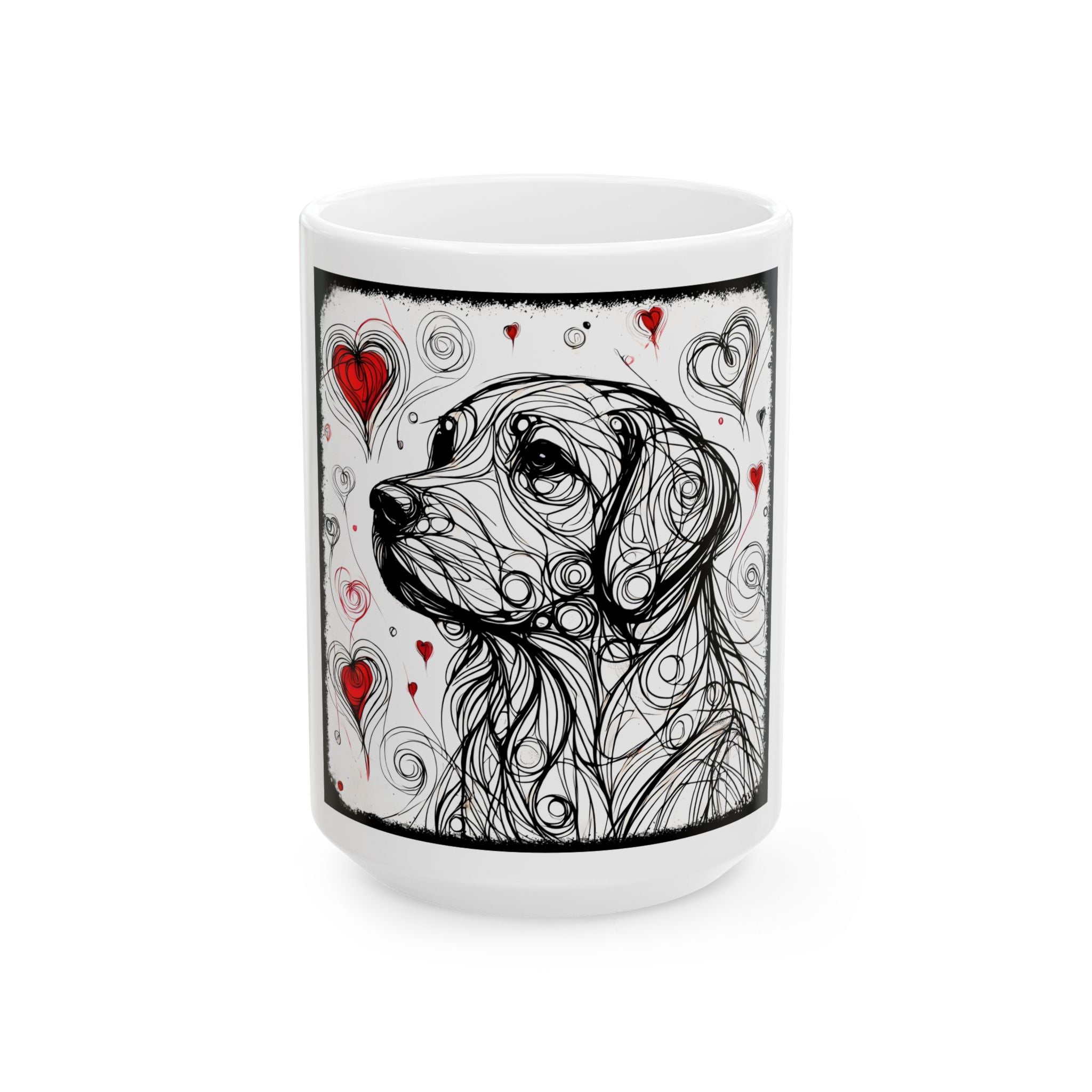 Golden Retriever Mug | Bold Heart Sketch Dog Lover Gift