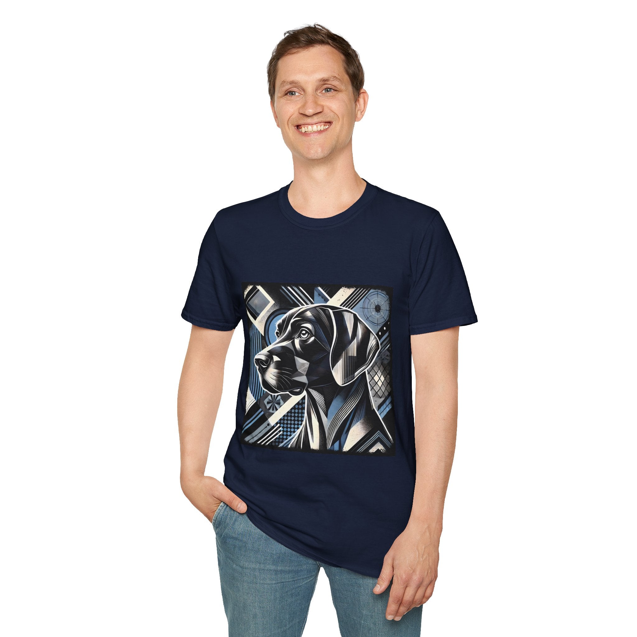 German Shorthaired Pointer Blue Geometric | Unisex Dog T-Shirt