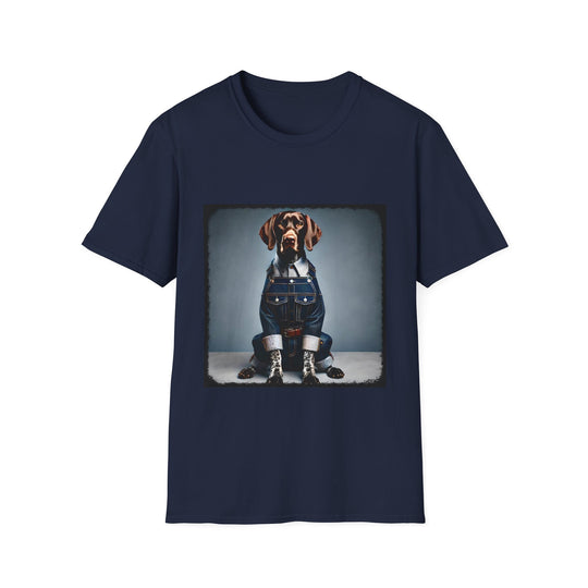 German Shorthaired Pointer Denim Dude design dog lover unisex t-shirt in navy