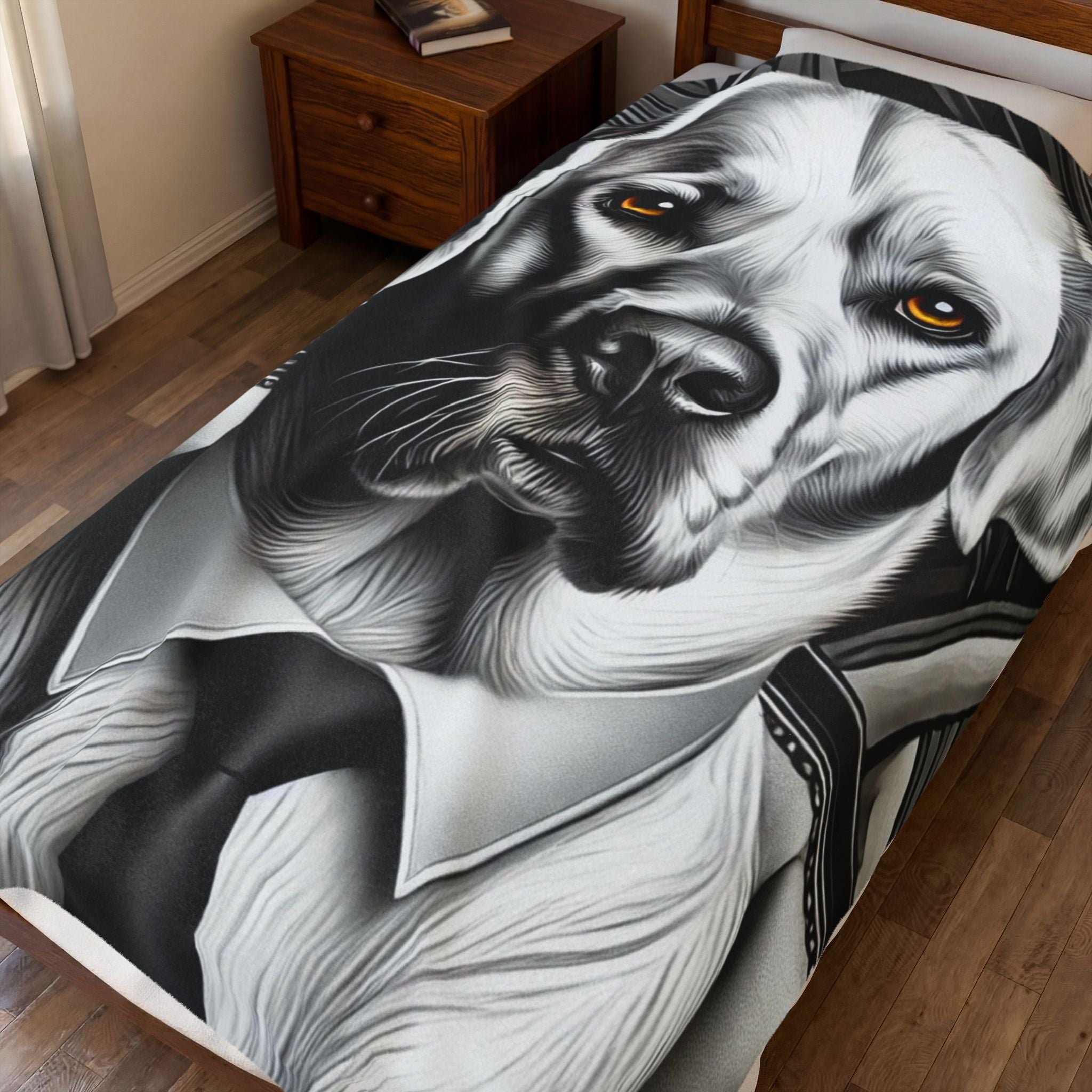 Labrador Retriever Blanket | B&W Sweet Brown Eyes Dog Lover Gift
