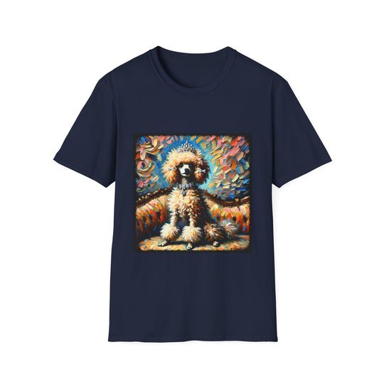 Poodle Glamour Classic design dog lover unisex t-shirt in navy
