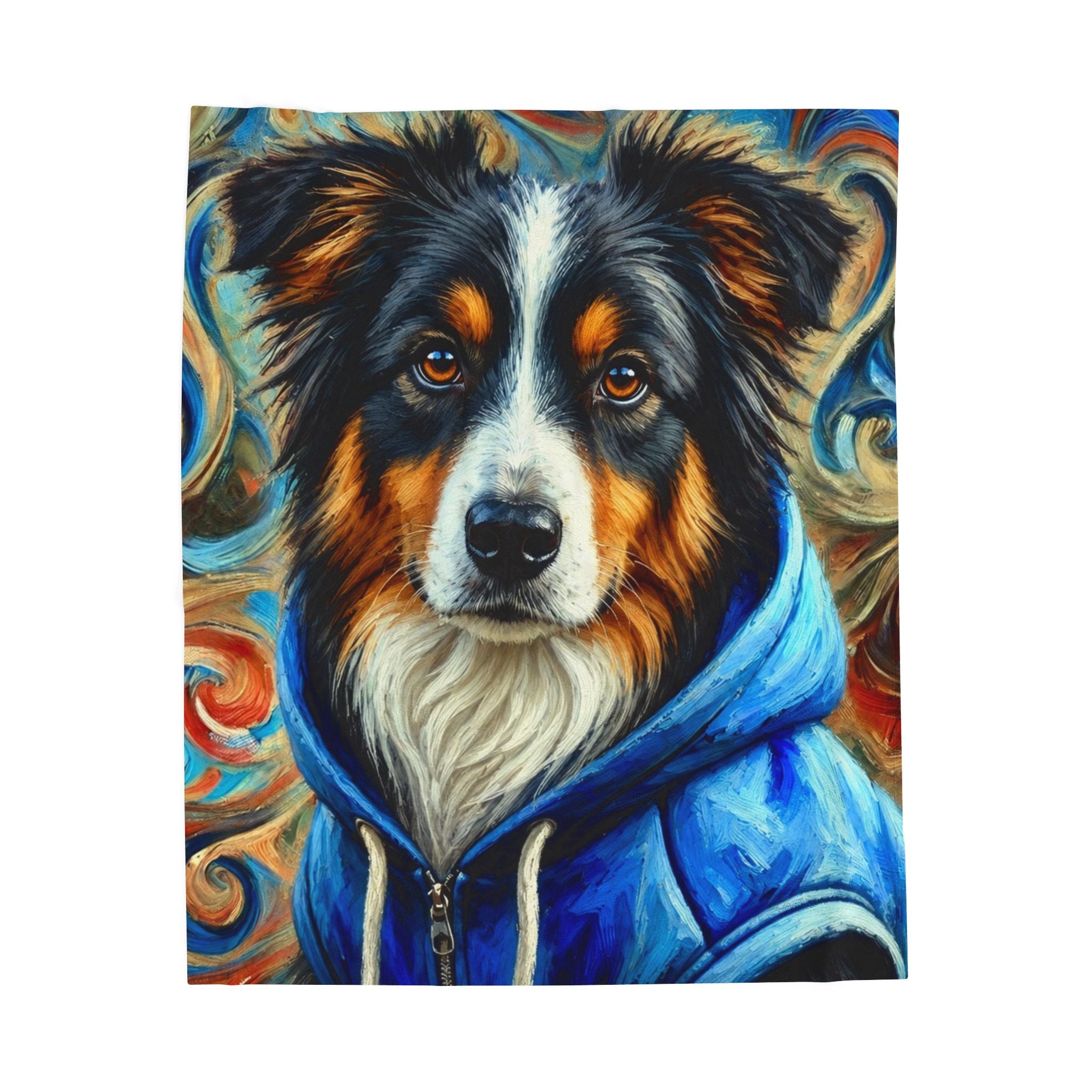 Australian Shepherd Blanket | Blue Vest Swirl Dog Lover Gift