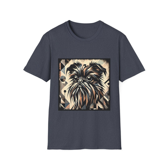 Brussels Griffon Bold Geometric design dog lover unisex t-shirt in heather navy