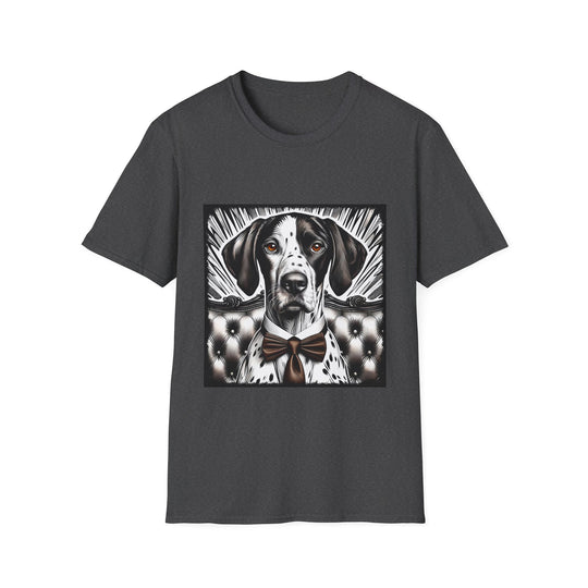 German Shorthaired Pointer B&W Bold Eyes design dog lover unisex t-shirt in dark heather