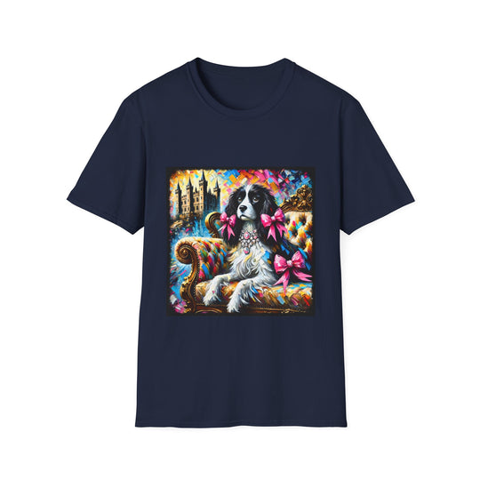 English Springer Spaniel Diamond Princess Classic design dog lover unisex t-shirt in navy