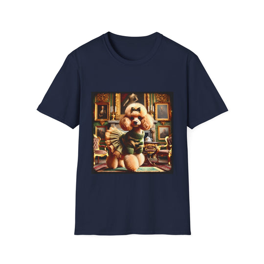 Poodle Luxe Camo design dog lover unisex t-shirt in navy