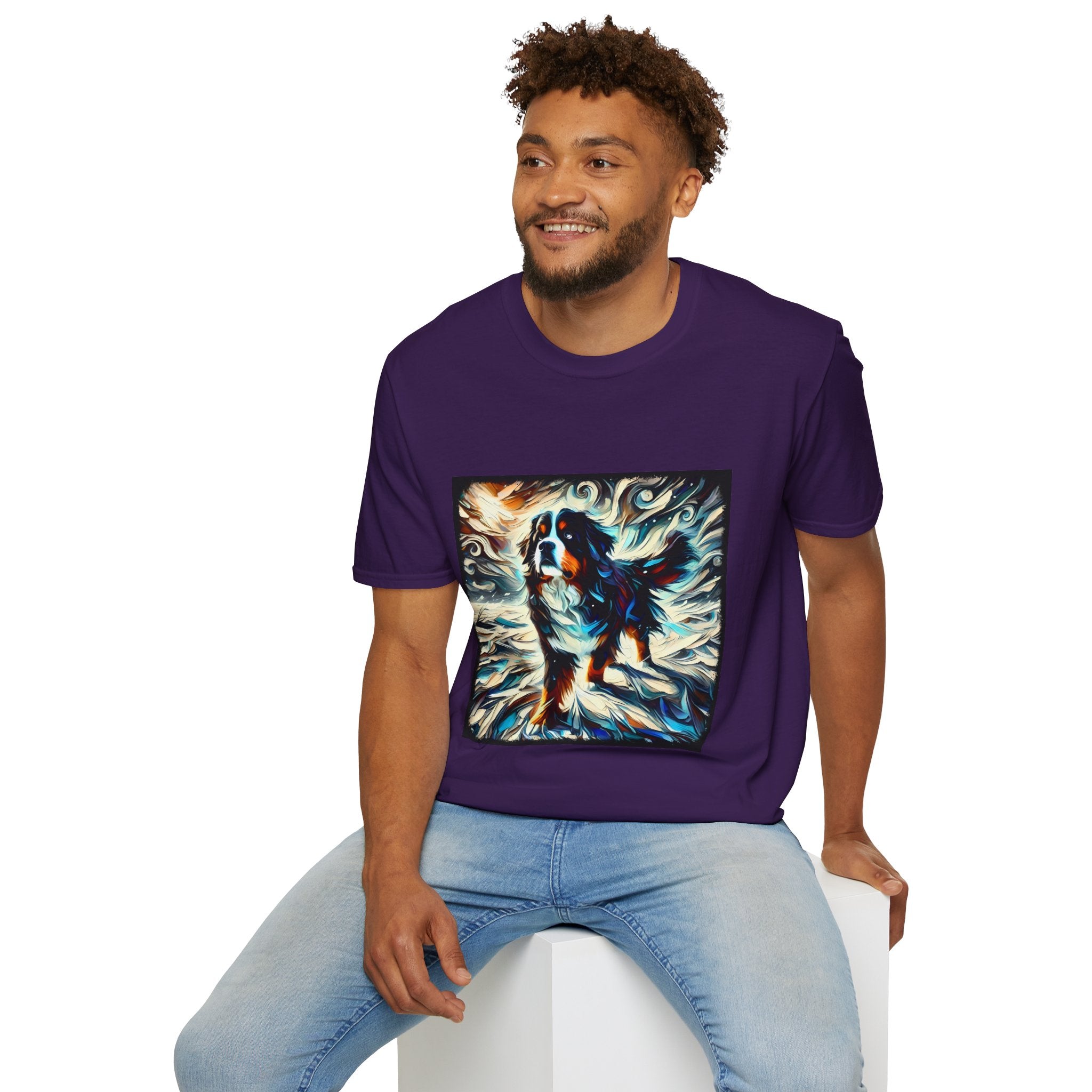 Bernese Mountain Dog Snow Swirl | Unisex Dog T-Shirt