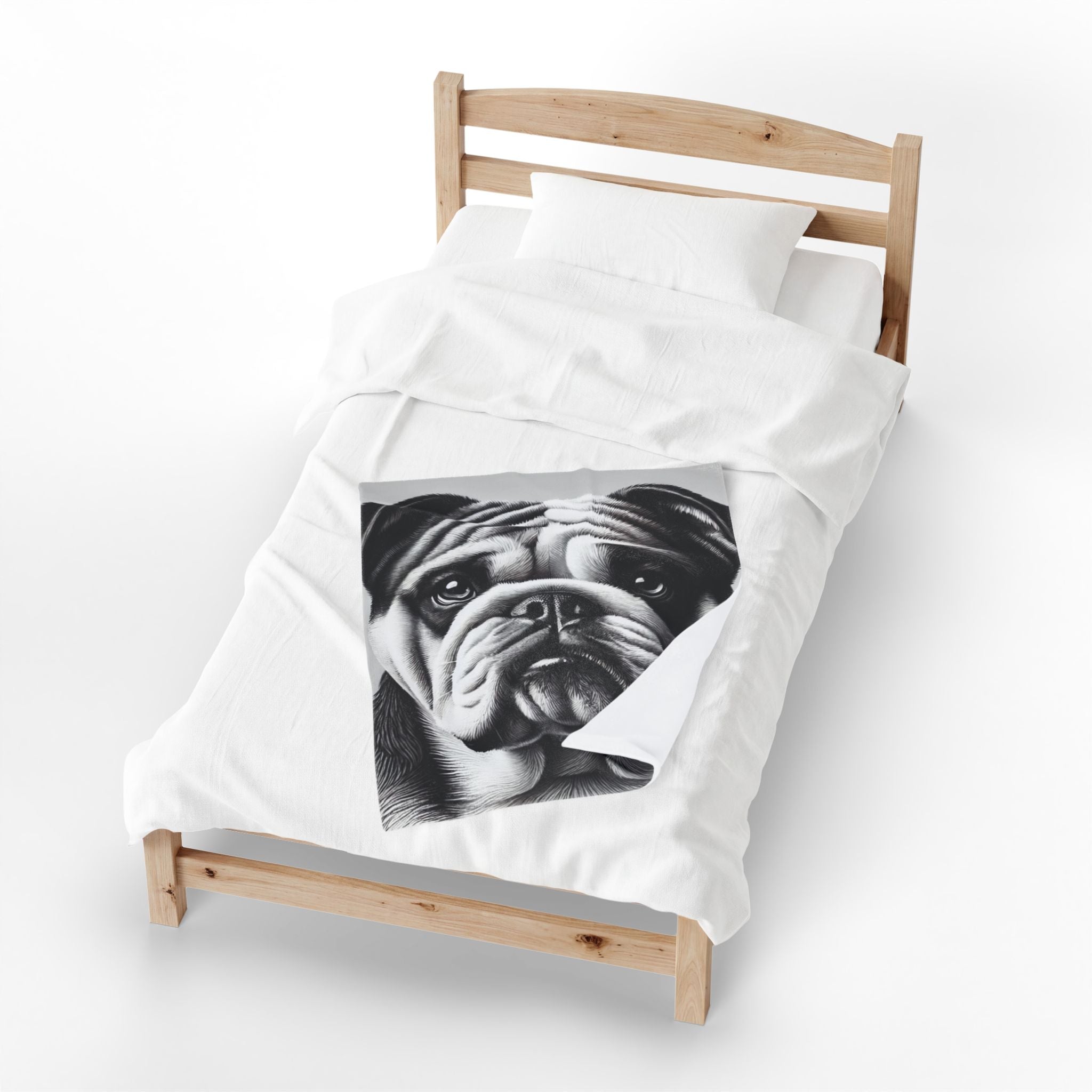 Bulldog Blanket | Plush Portrait Dog Lover Gift